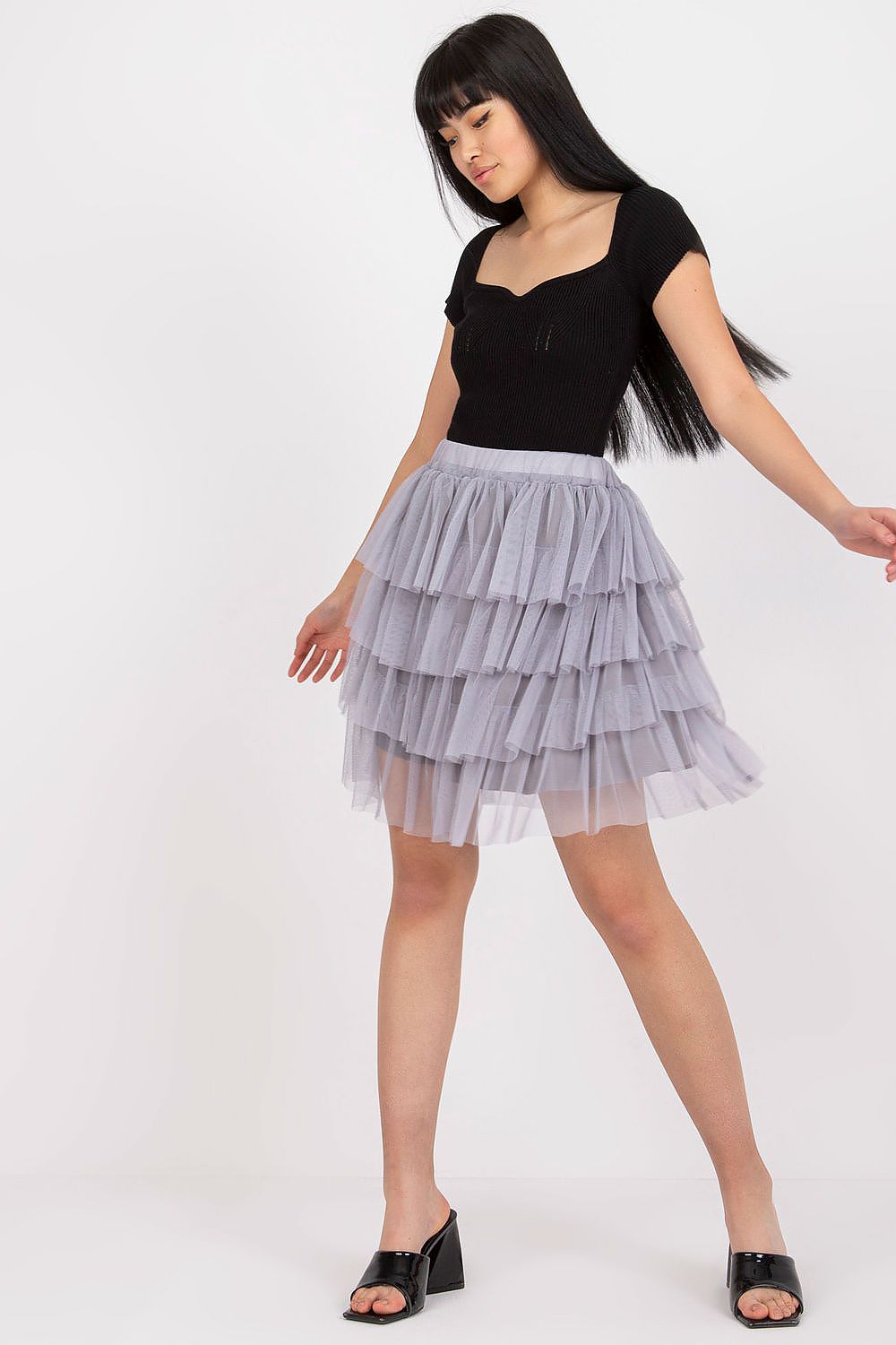  Spódnica Model TW-SD-BI-0517.84 Grey - Och Bella 
