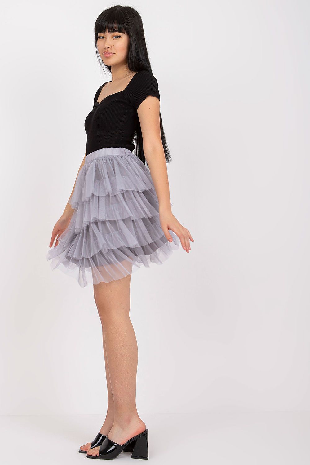  Spódnica Model TW-SD-BI-0517.84 Grey - Och Bella 