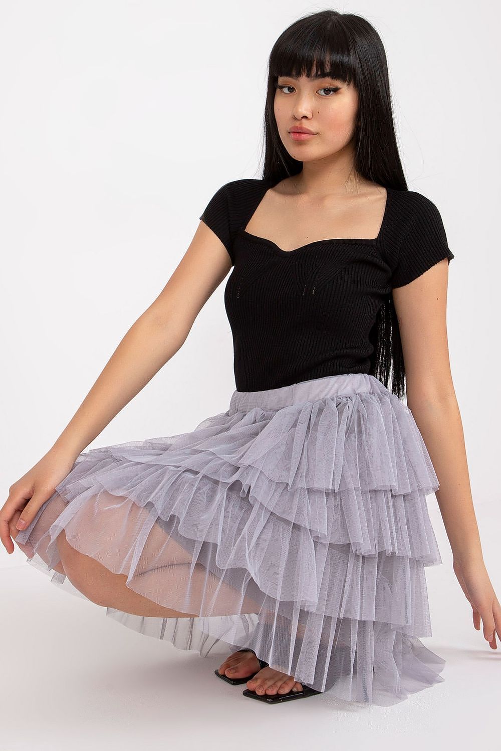  Spódnica Model TW-SD-BI-0517.84 Grey - Och Bella 