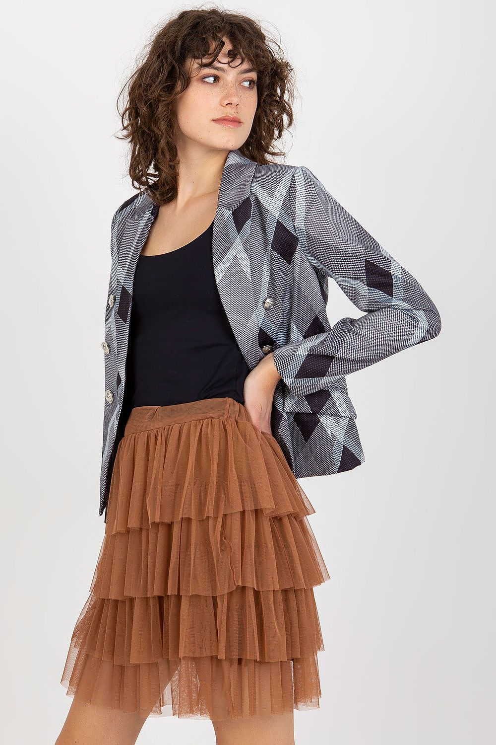  Spódnica Model TW-SD-BI-0517.84 Light Brown - Och Bella 