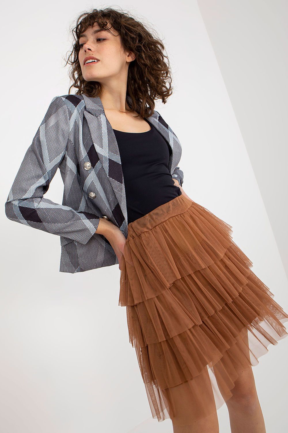  Spódnica Model TW-SD-BI-0517.84 Light Brown - Och Bella 