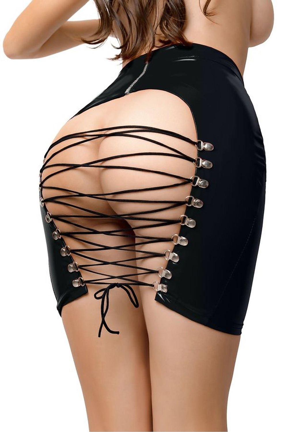   Spódnica Wetlook Model Leanne Black - Glossy 
