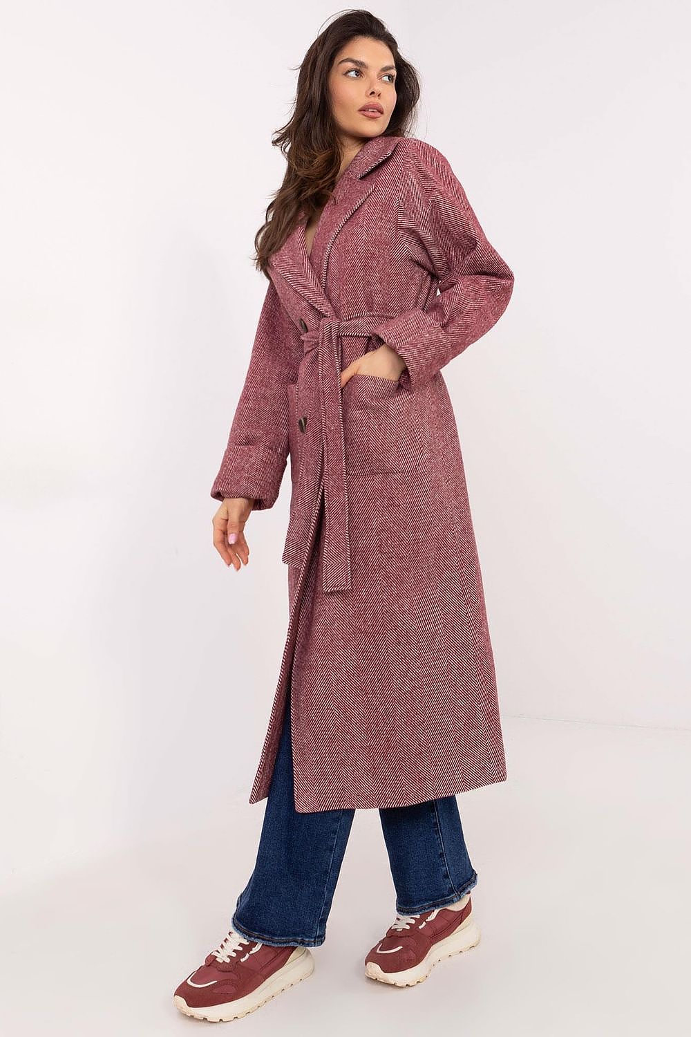   Płaszcz Damski Model LK-PL-509835.19 Bordo - Lakerta 
