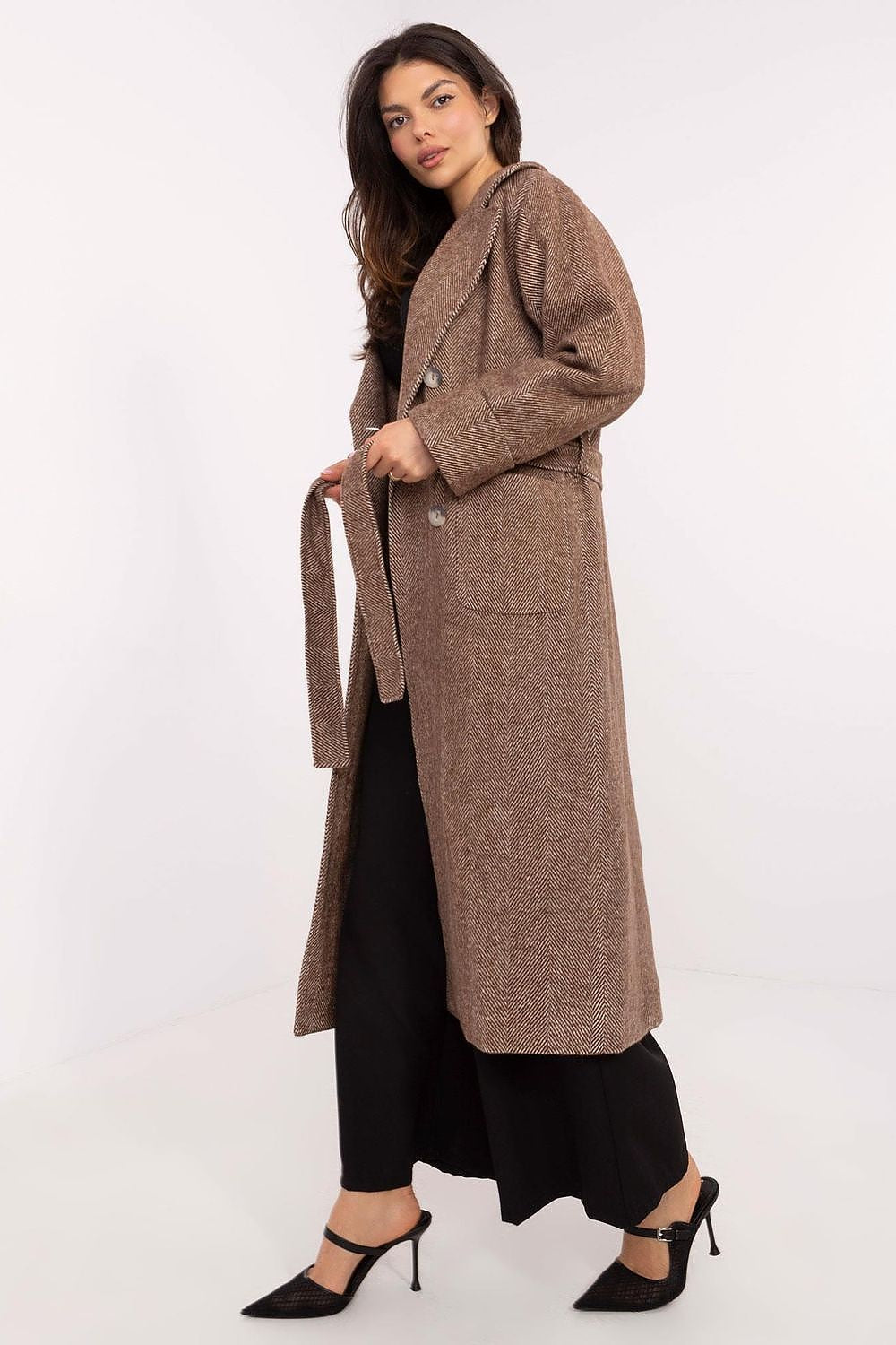   Płaszcz Damski Model LK-PL-509835.18P Brown - Lakerta 