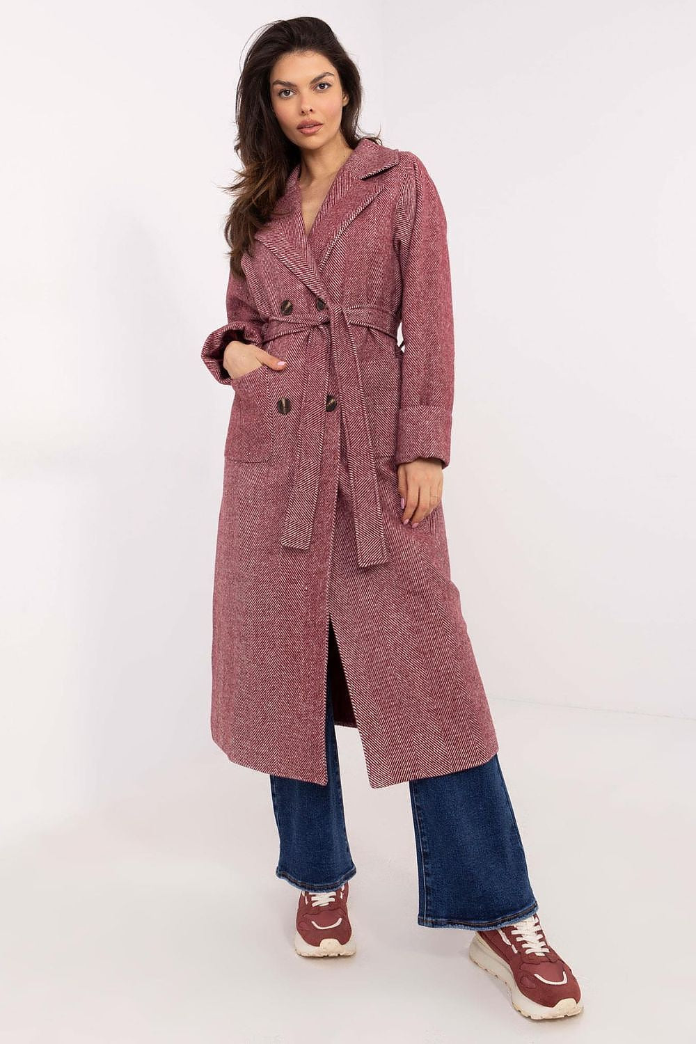   Płaszcz Damski Model LK-PL-509835.19 Bordo - Lakerta 