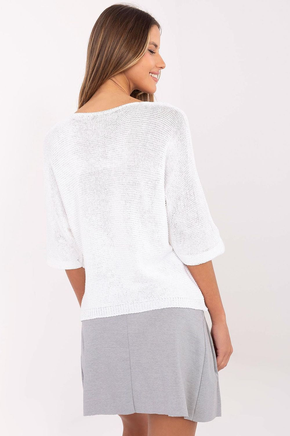   Sweter Damski Model MI-SW-2102.14 Ecru - Italy Moda 
