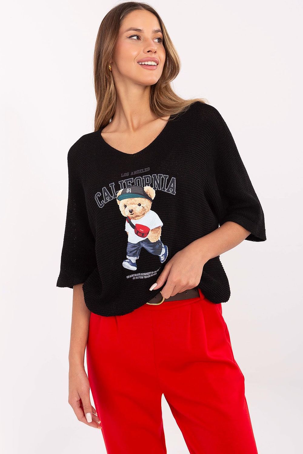   Sweter Damski Model MI-SW-2101.06 Black - Italy Moda 