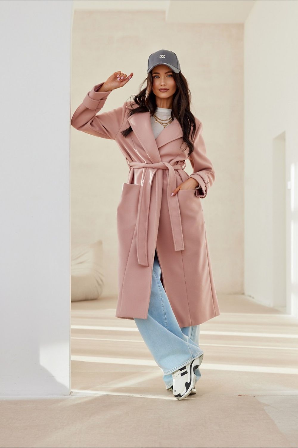   Płaszcz Damski Model Katsy ROZ PLA0041 Pink - Roco Fashion 