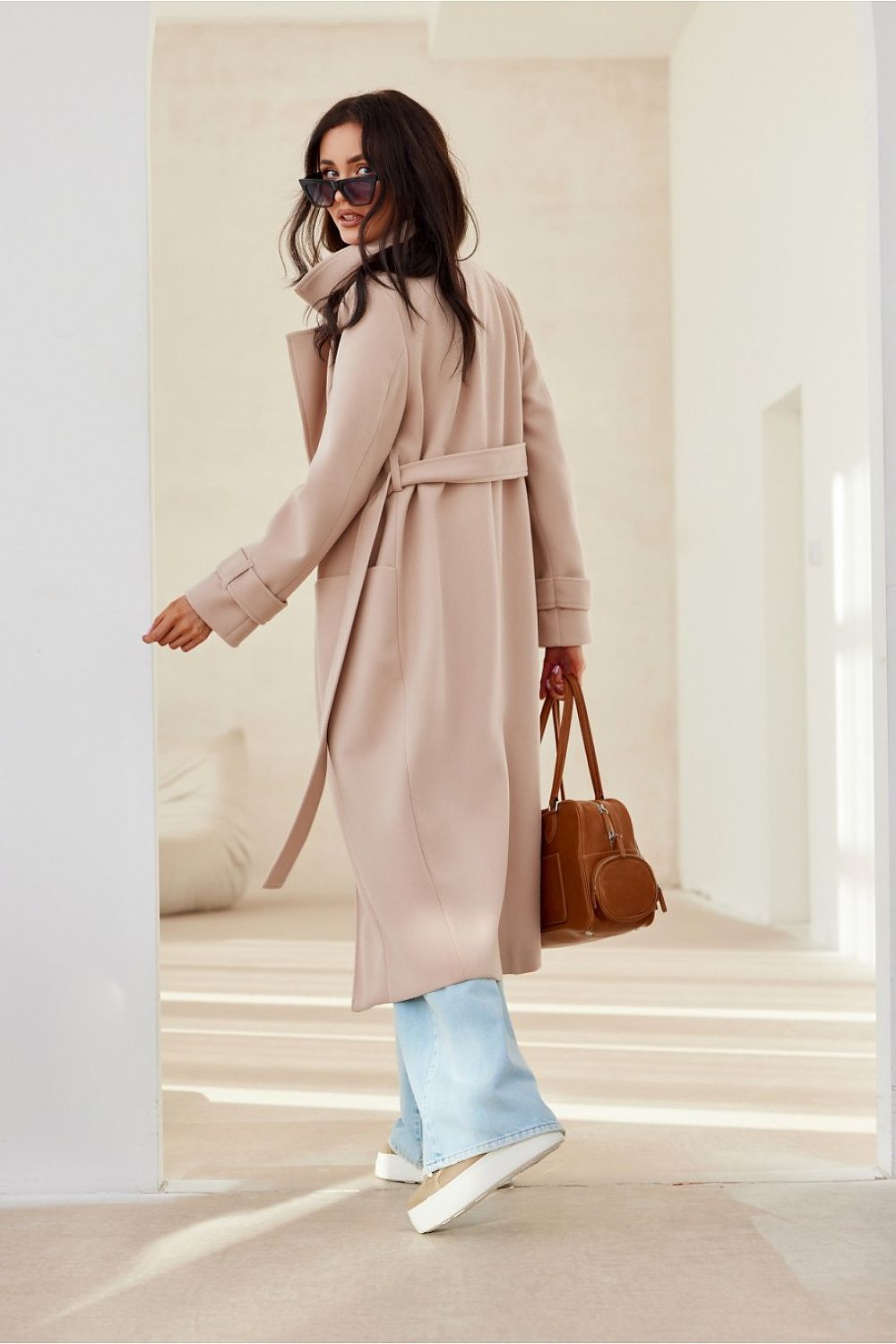   Płaszcz Damski Model Katsy BEZ PLA0041 Beige - Roco Fashion 