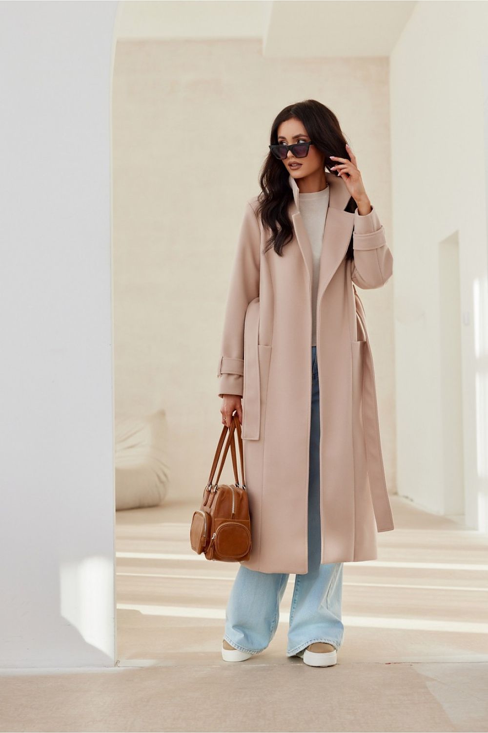   Płaszcz Damski Model Katsy BEZ PLA0041 Beige - Roco Fashion 