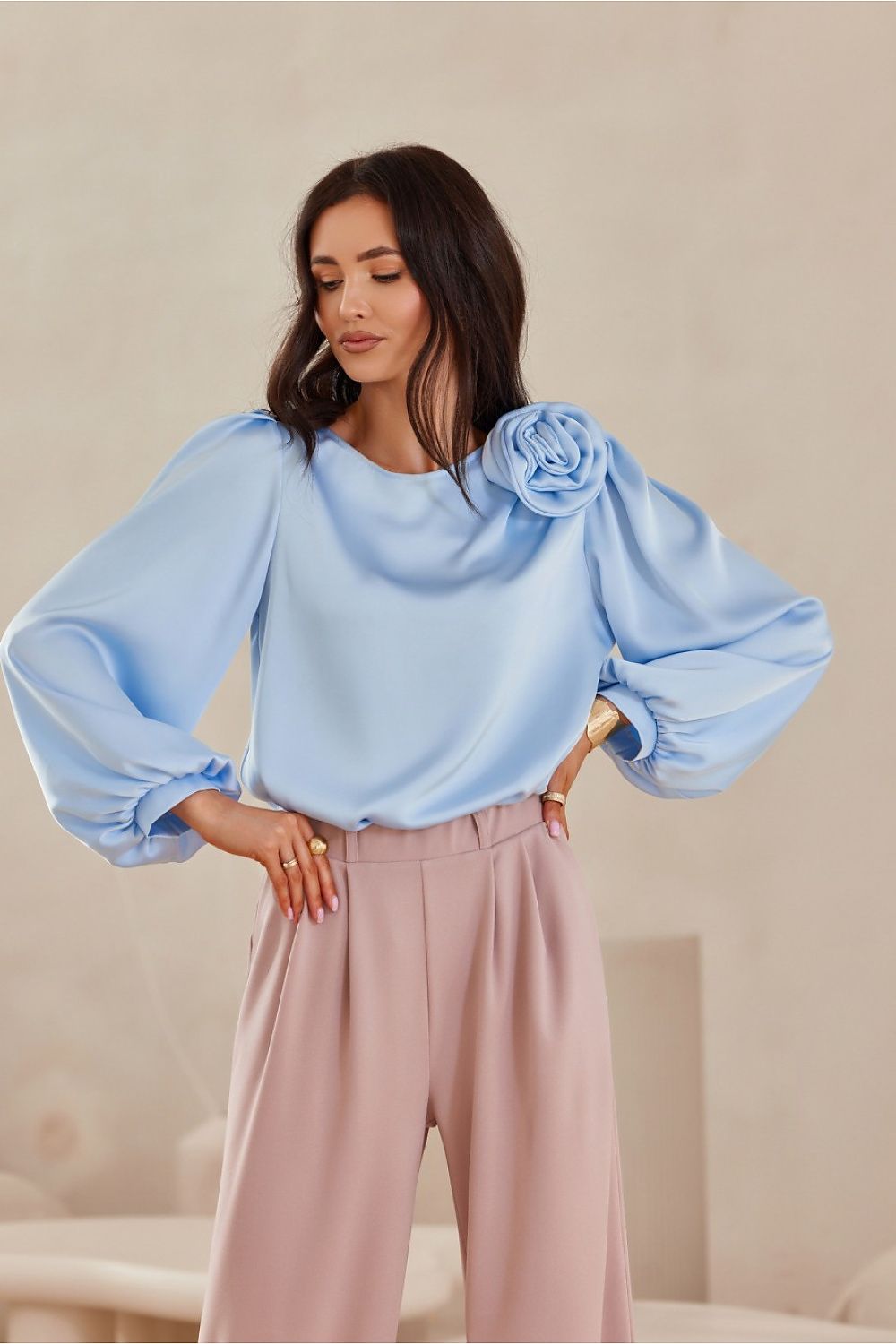   Bluzka Model Evelyn BLE BLU0194 Blue - Roco Fashion 