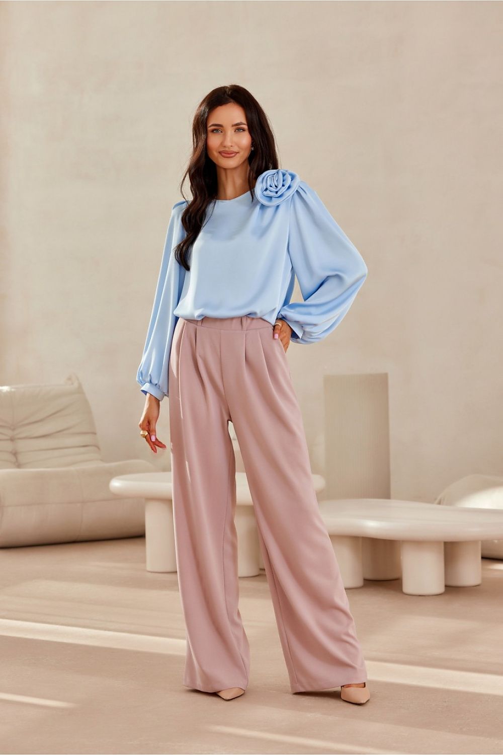   Bluzka Model Evelyn BLE BLU0194 Blue - Roco Fashion 