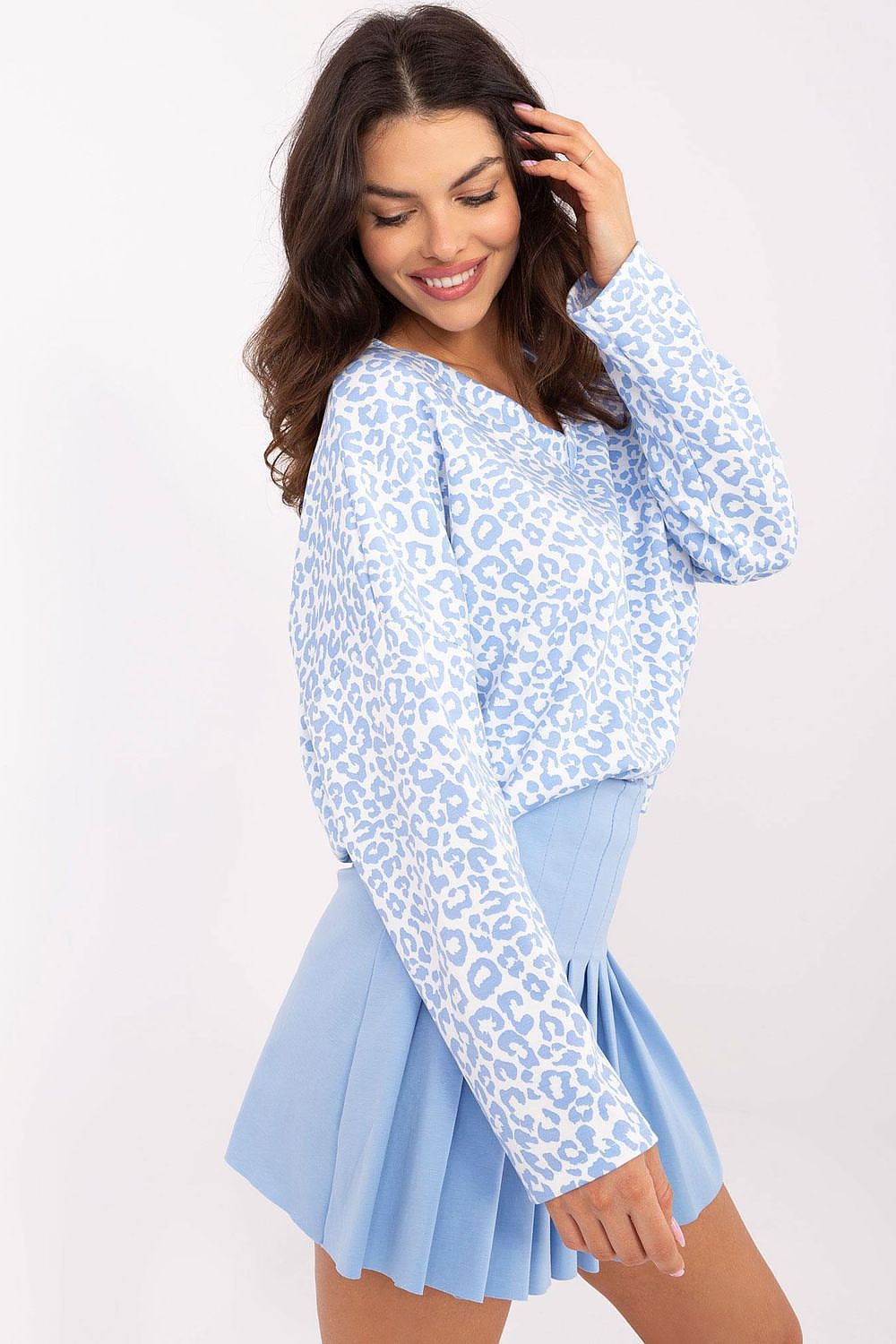   Bluzka Model MI-BZ-391739.34 White/Blue - Italy Moda 