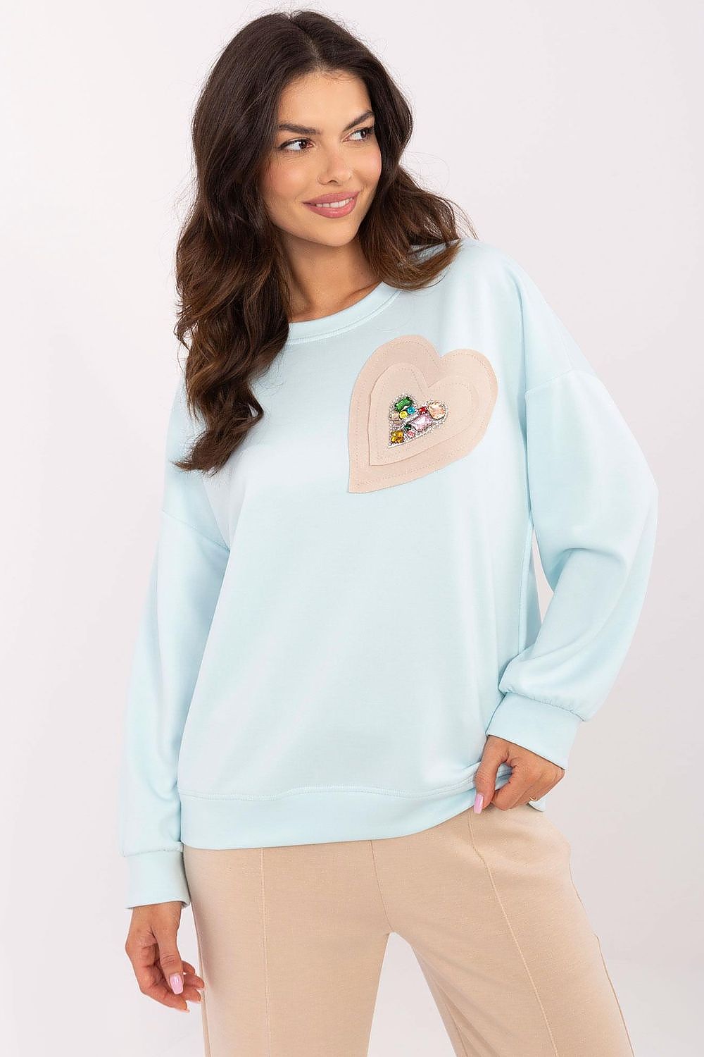   Bluza Damska Model DHJ-BL-20322.72 Light Blue - Italy Moda 