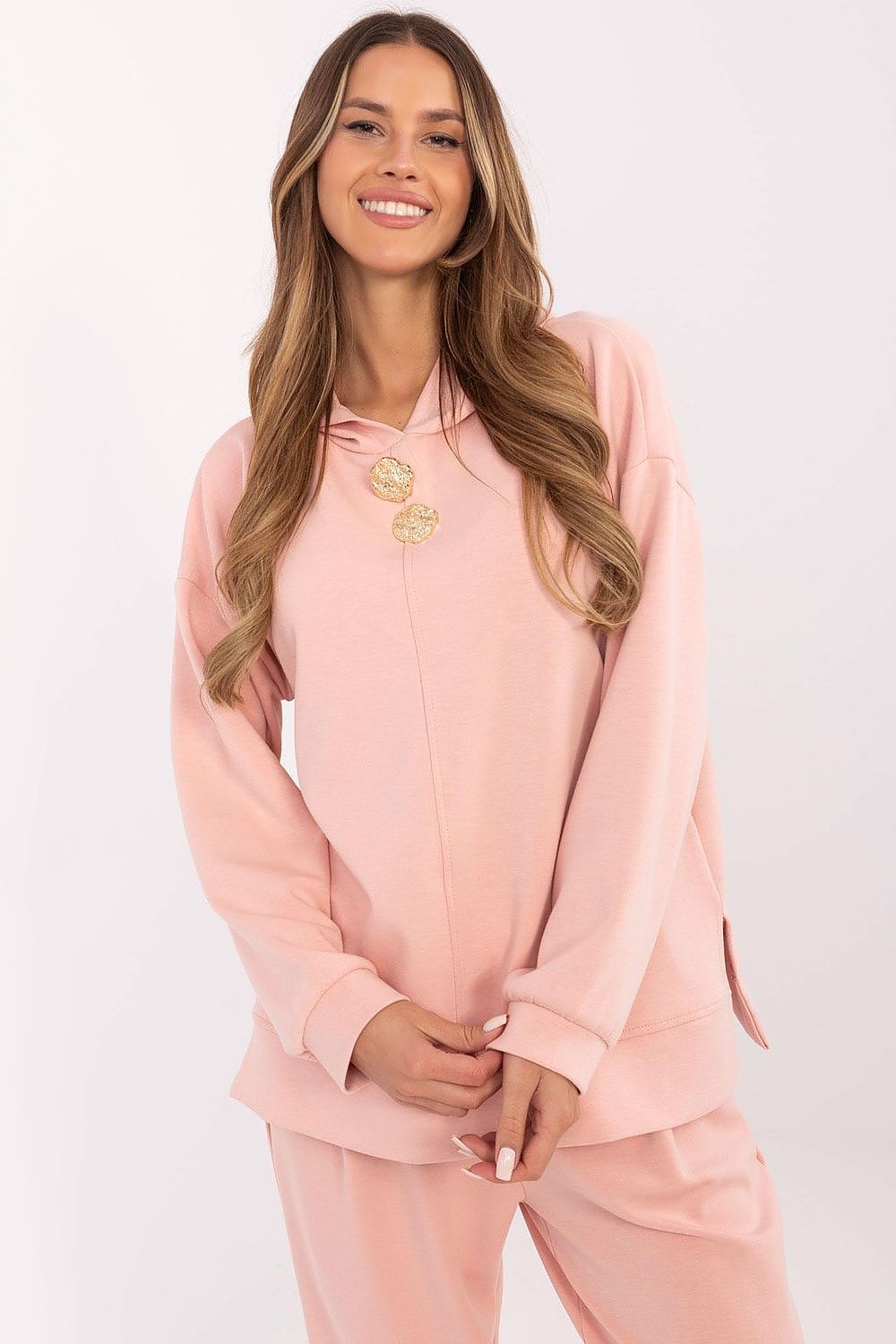   Bluza Damska Model DHJ-BL-20510.68 Brzoskwinia - Italy Moda 