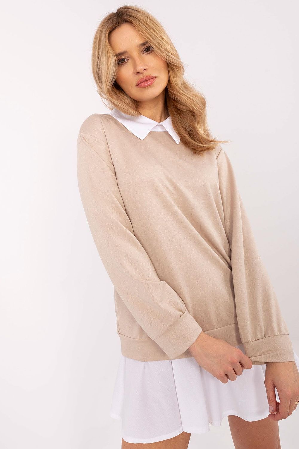   Bluzka Model MI-BZ-A5997.49 Beige - Italy Moda 