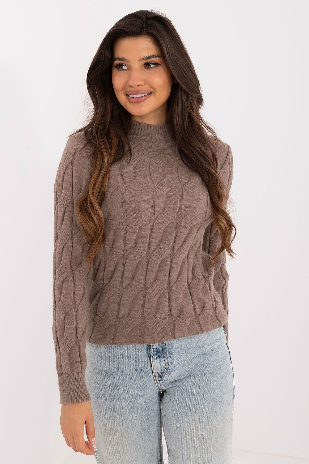   Sweter Damski Model AT-SW-2235.00P Brown - AT 