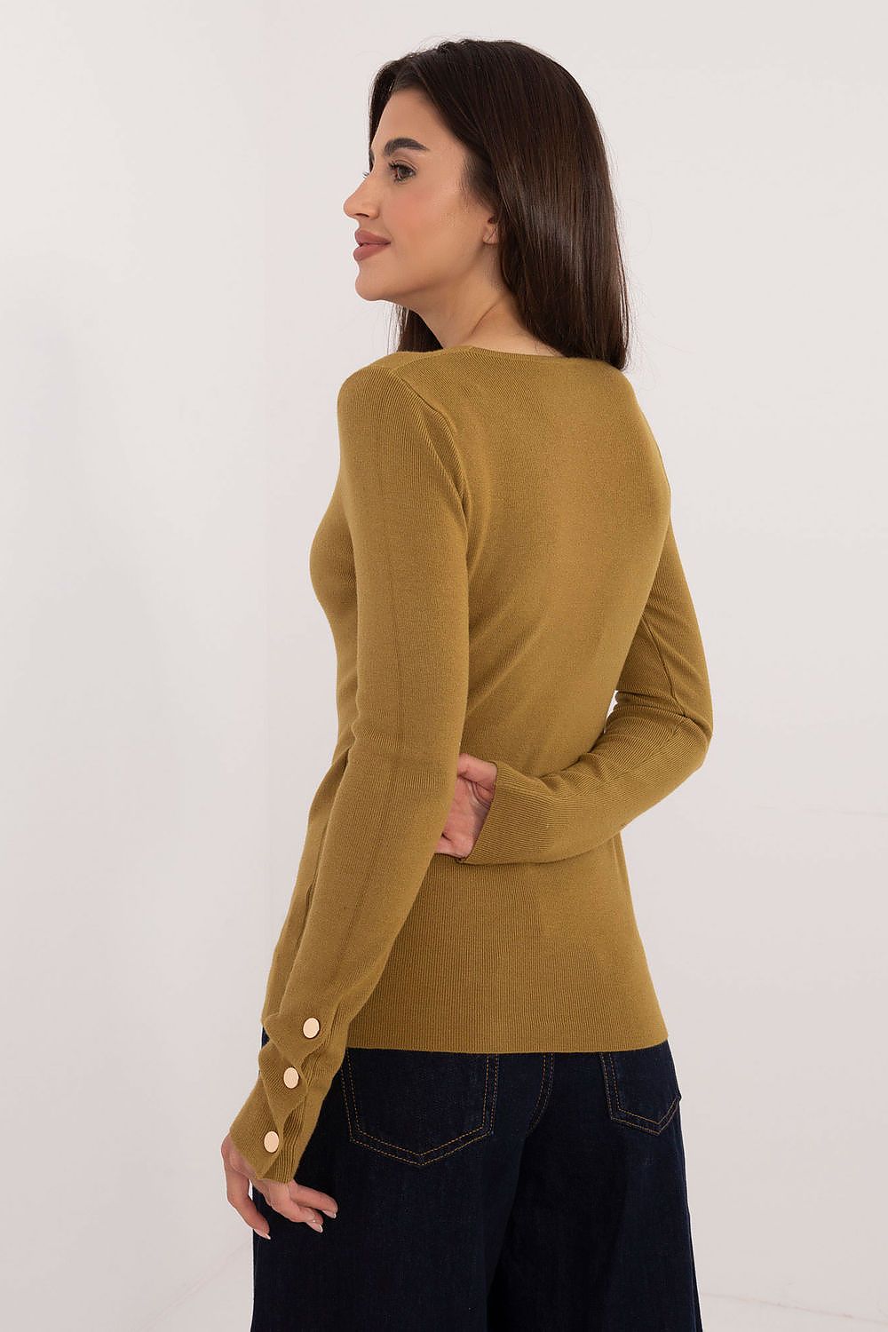   Sweter Damski Model AT-SW-2334.91 Oliwka - AT 