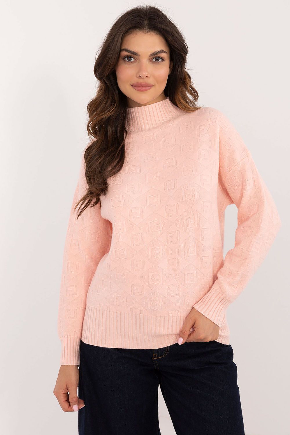   Sweter Damski Model AT-SW-2339.54 Jasna Brzoskwinia - AT 