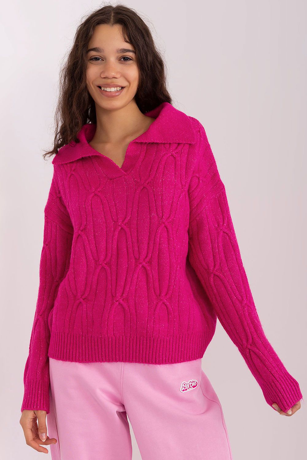   Sweter Damski Model AT-SW-2349-2.96 Fuksja - AT 