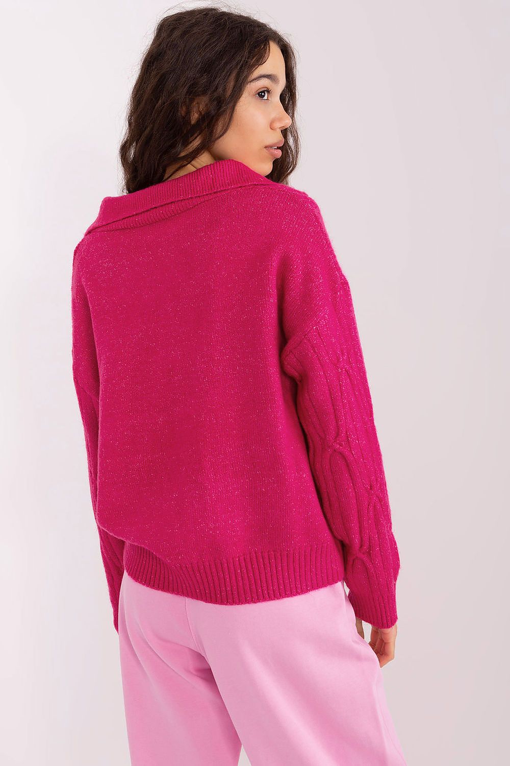   Sweter Damski Model AT-SW-2349-2.96 Fuksja - AT 