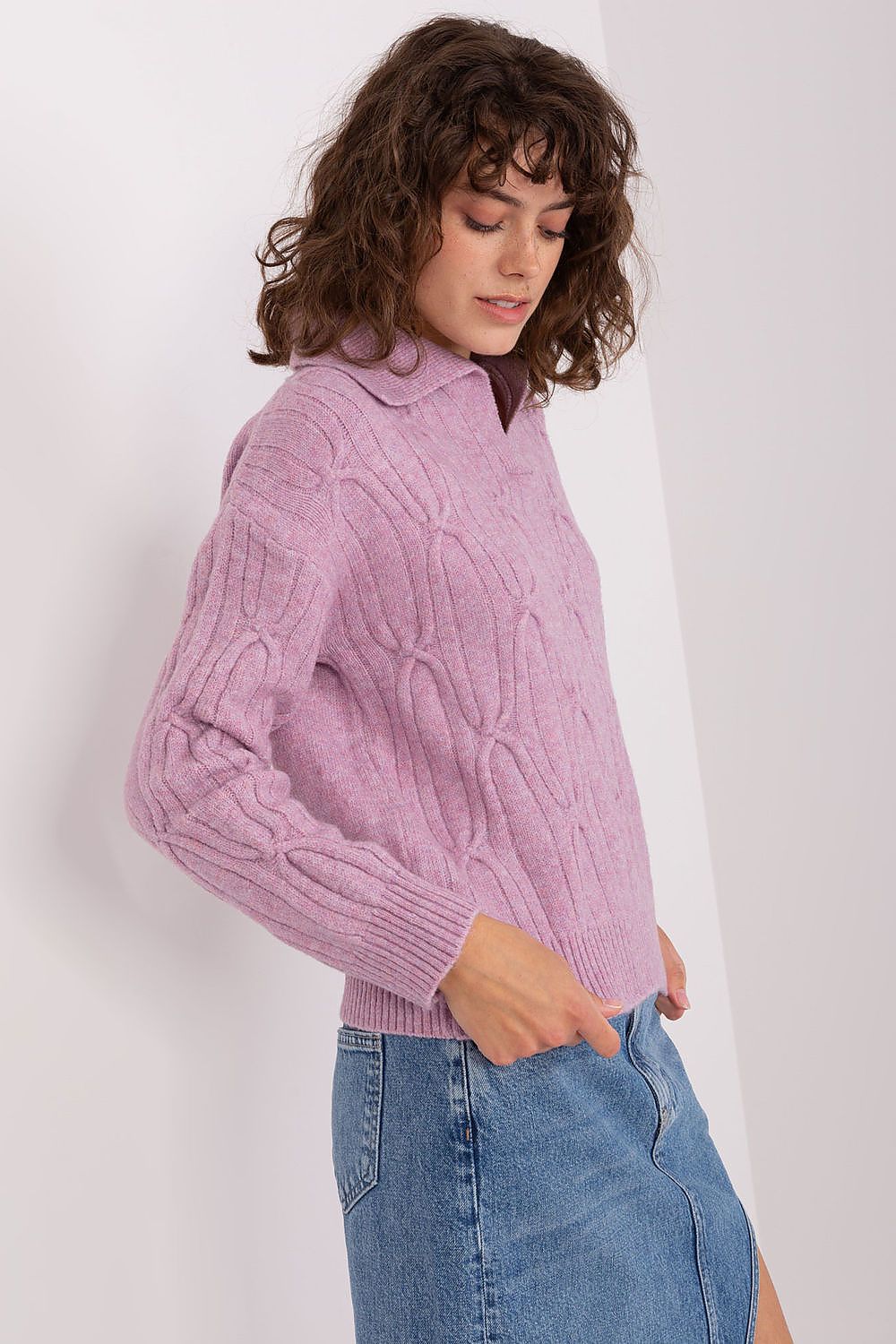   Sweter Damski Model AT-SW-2349-2.96 Light Violet - AT 