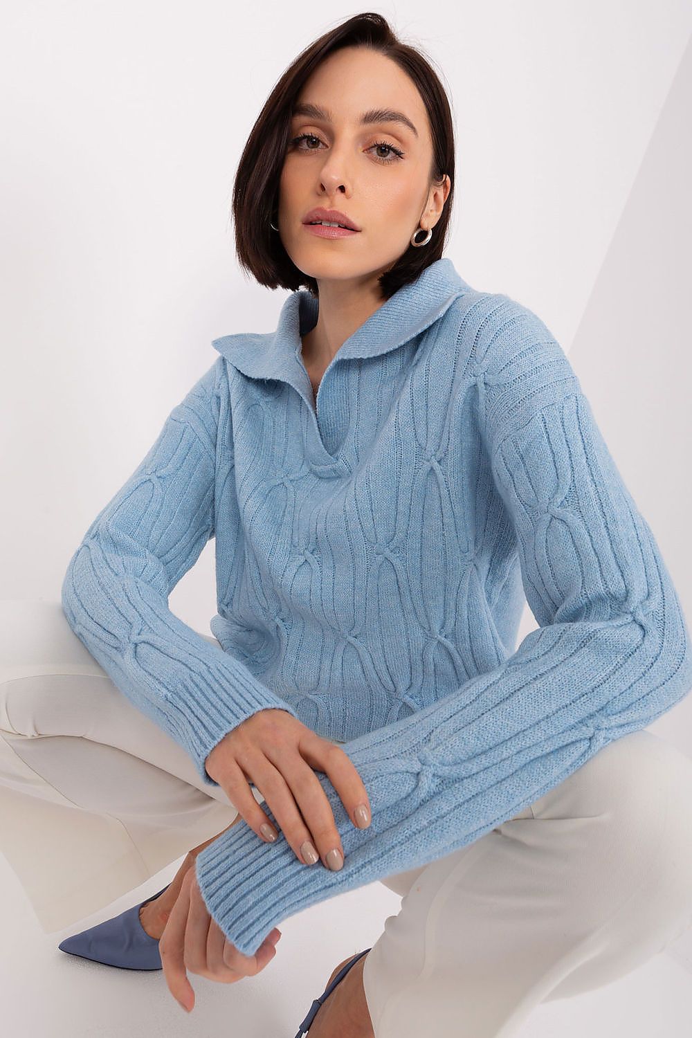   Sweter Damski Model AT-SW-2349-2.27 Light Blue - AT 