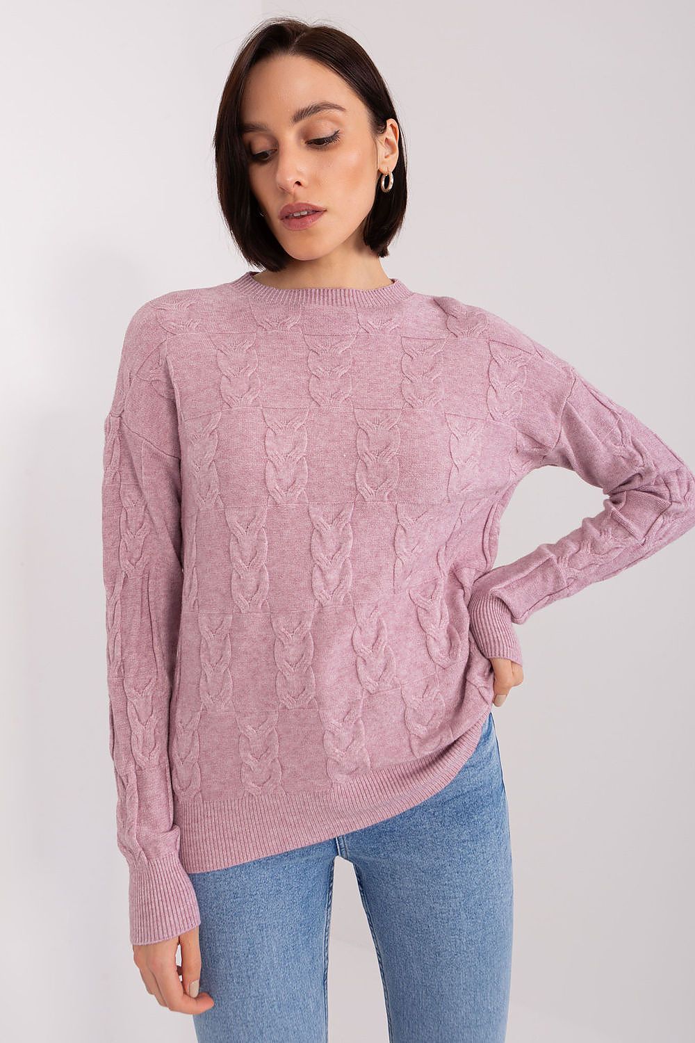   Sweter Damski Model AT-SW-2340.80 Light Violet - AT 
