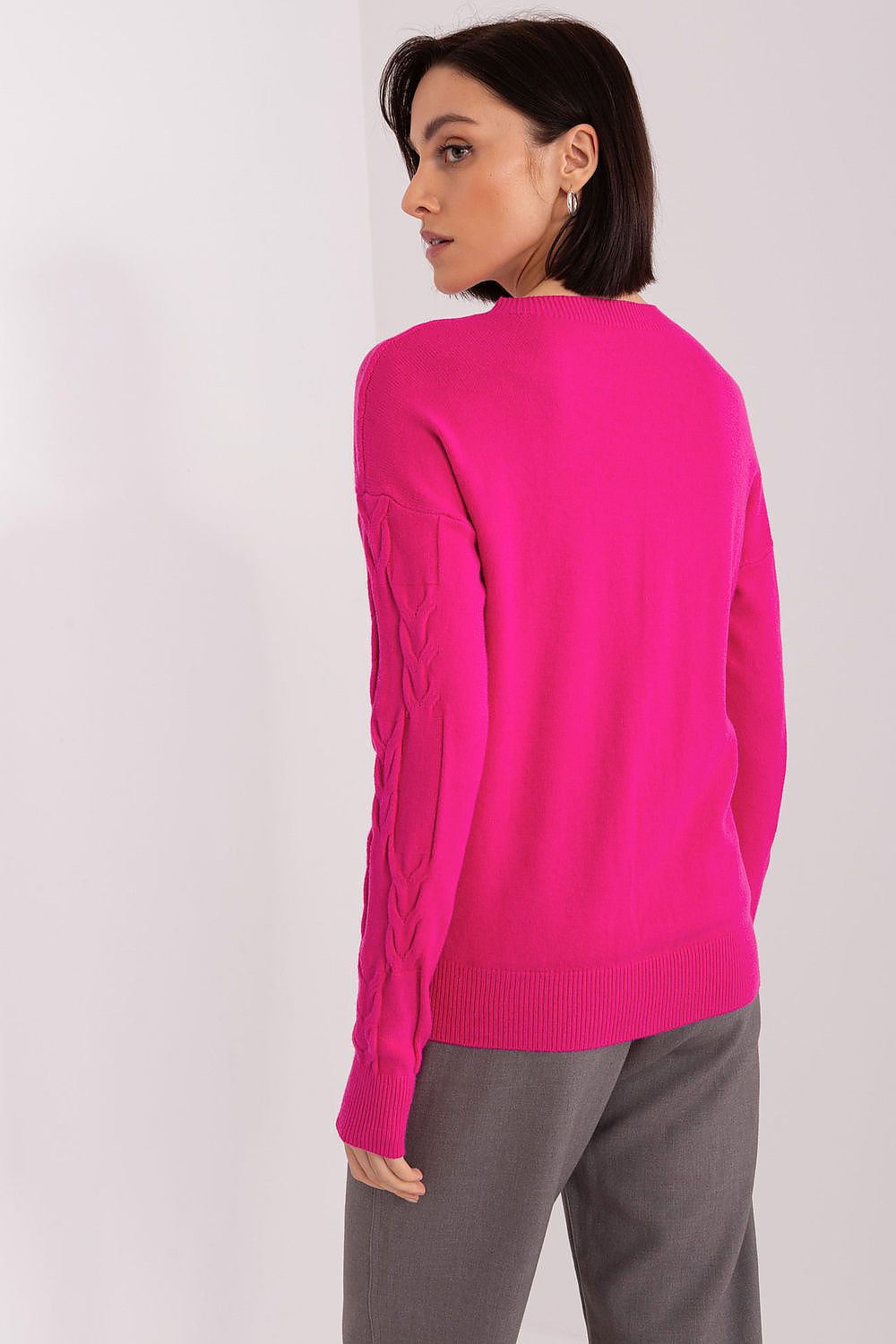   Sweter Damski Model AT-SW-2340.10 Fuksja - AT 