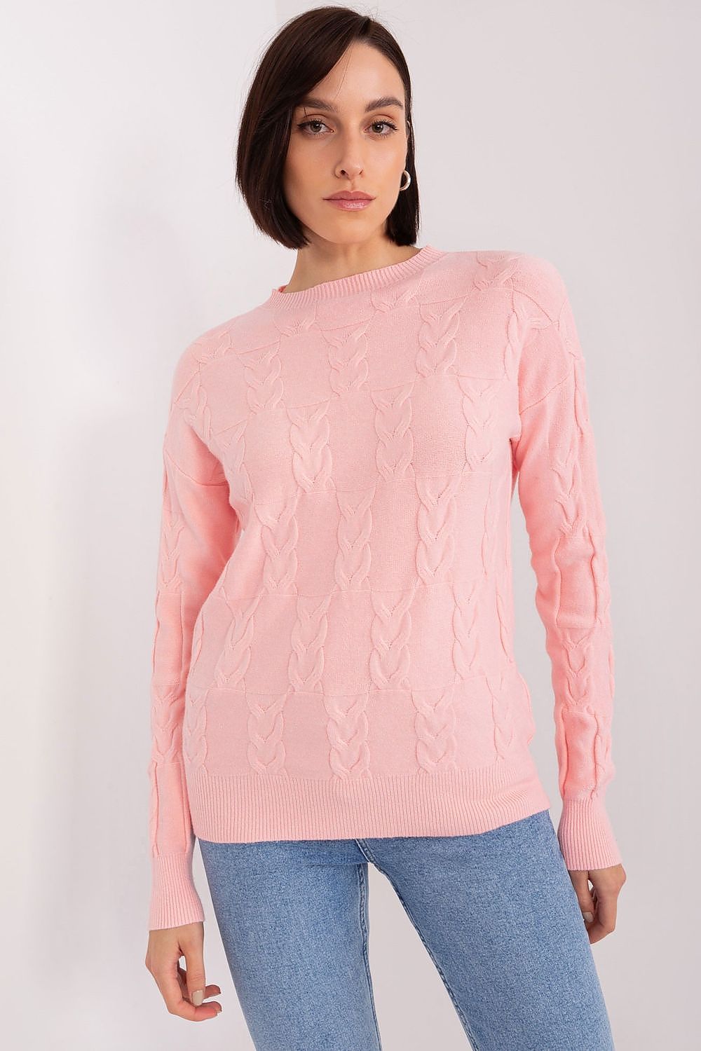   Sweter Damski Model AT-SW-2340.22 Light Pink - AT 