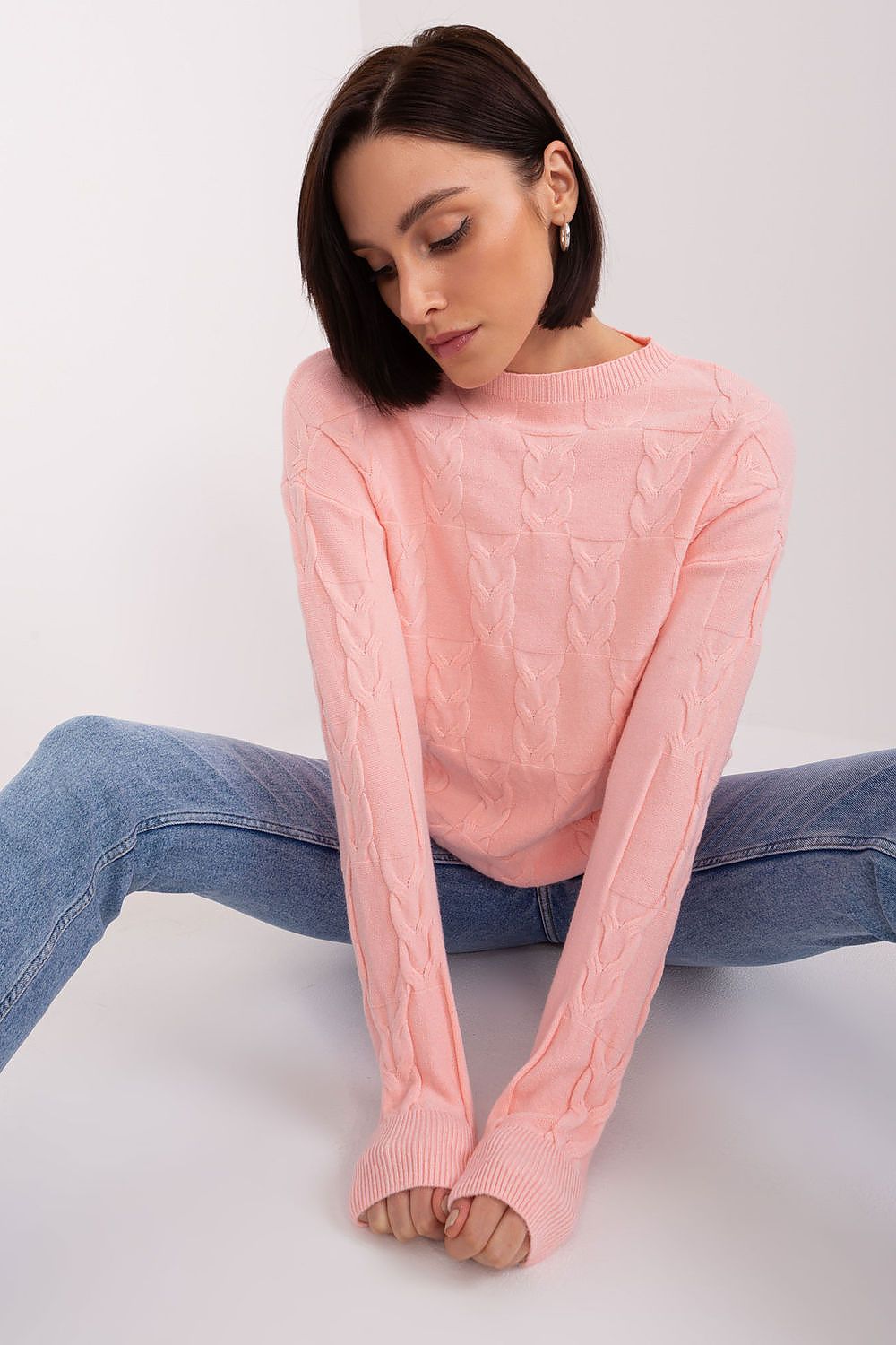   Sweter Damski Model AT-SW-2340.22 Light Pink - AT 