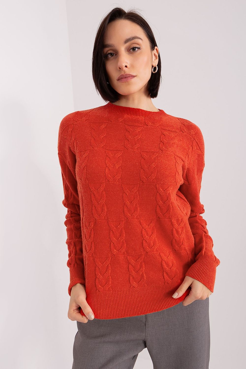   Sweter Damski Model AT-SW-2340.43 Dark Orange - AT 