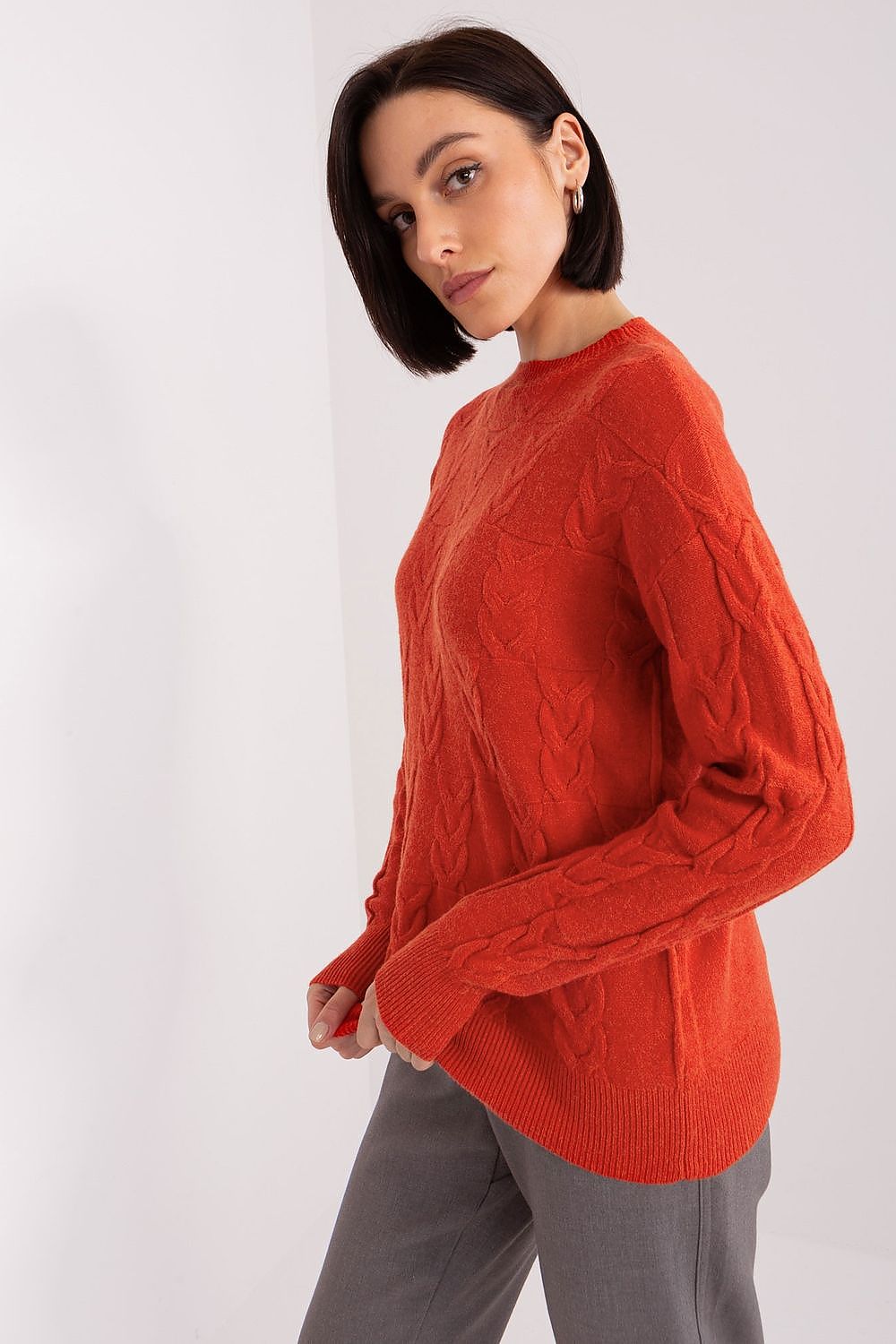   Sweter Damski Model AT-SW-2340.43 Dark Orange - AT 