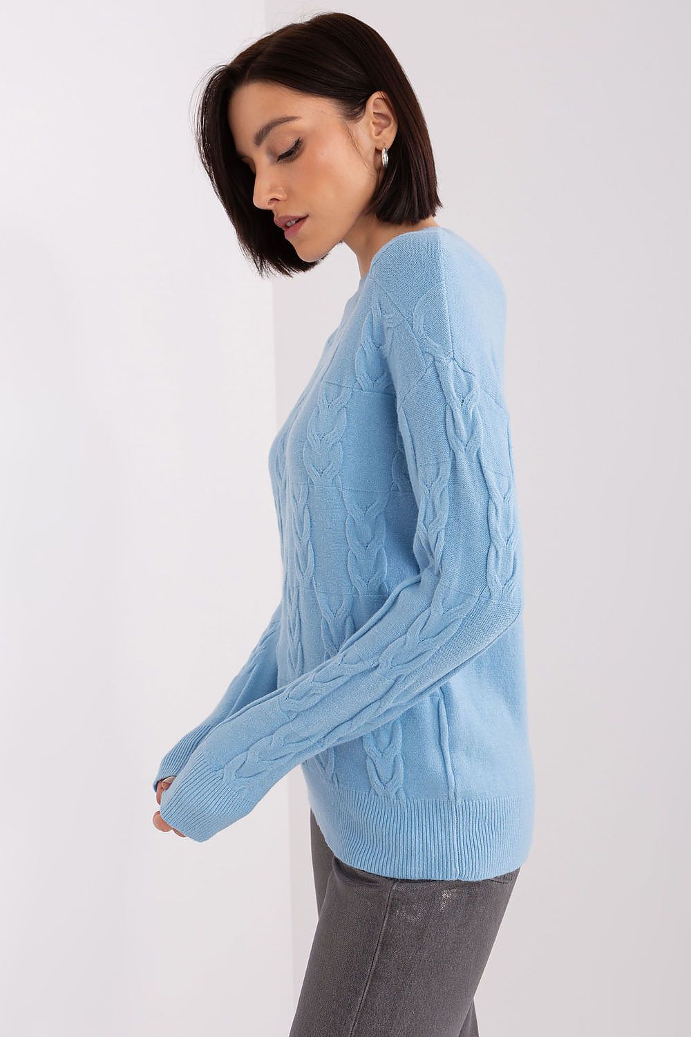   Sweter Damski Model AT-SW-2340.43 Light Blue - AT 