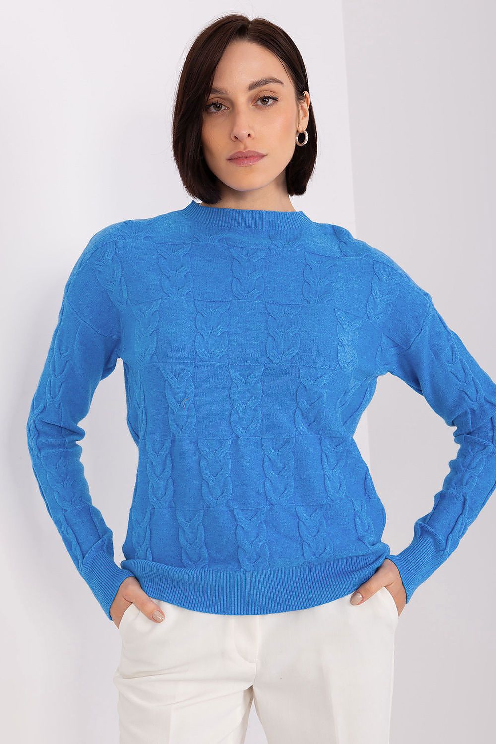   Sweter Damski Model AT-SW-2340.10 Blue - AT 