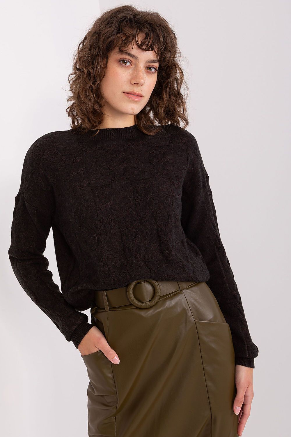   Sweter Damski Model AT-SW-2340.22 Black - AT 