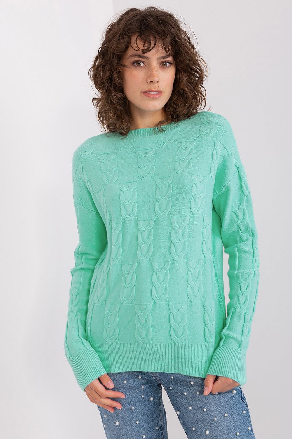   Sweter Damski Model AT-SW-2340.10 Mint - AT 