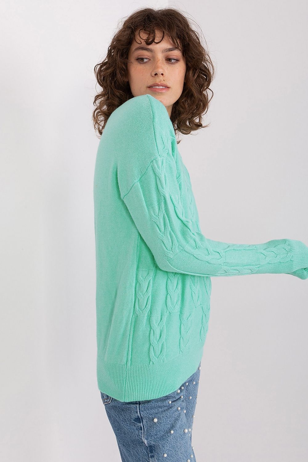   Sweter Damski Model AT-SW-2340.10 Mint - AT 