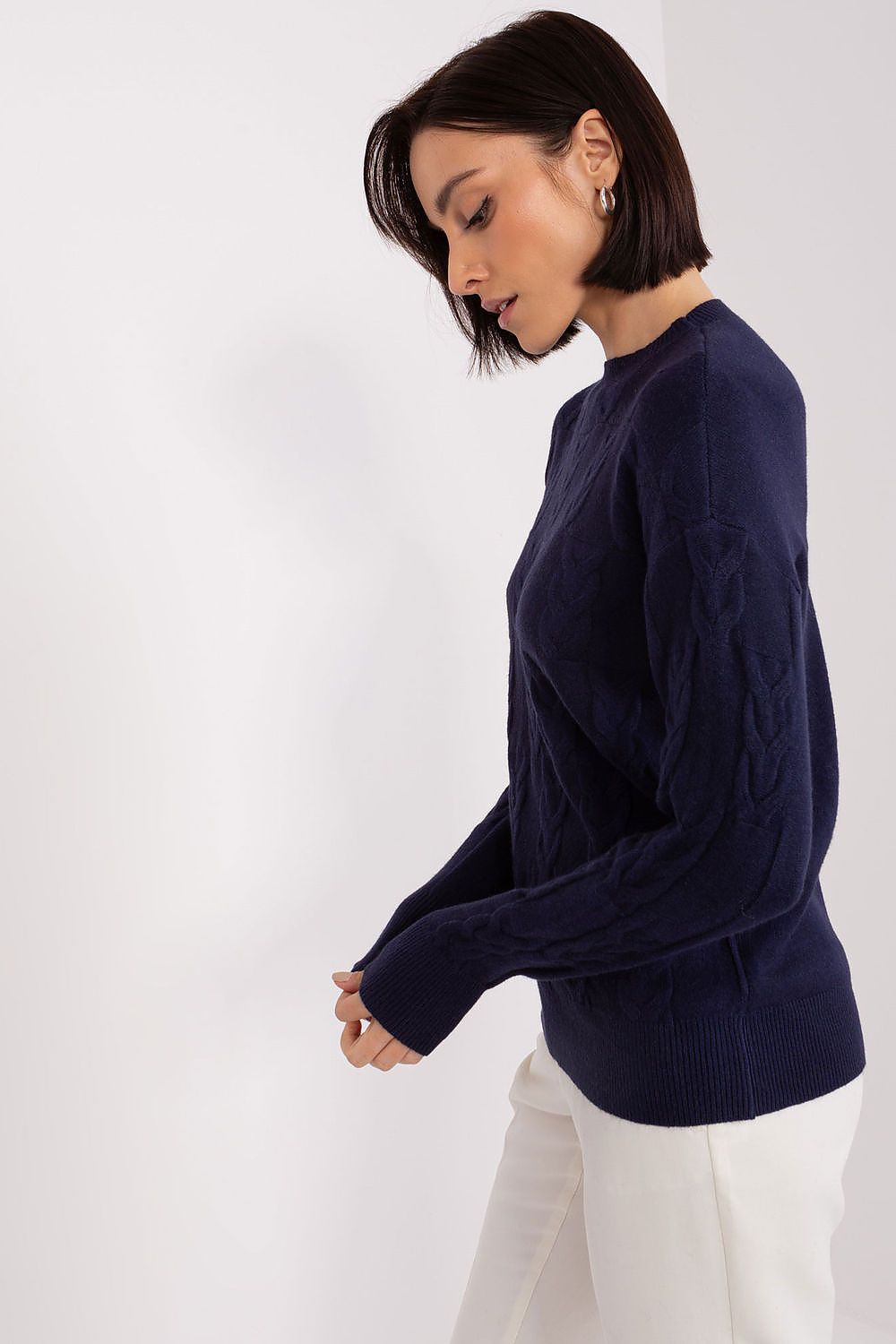   Sweter Damski Model AT-SW-2340.80 Navy - AT 