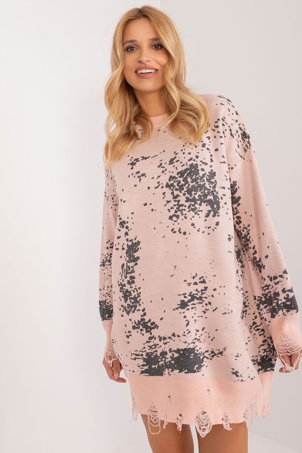   Sweter Damski Model BA-SW-14106.94 Light Pink - Badu 