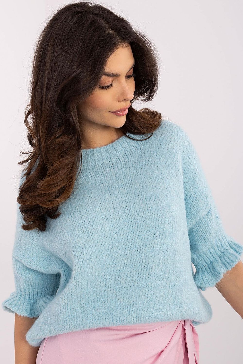   Sweter Damski Model MI-SW-2913.99 Light Blue - Italy Moda 