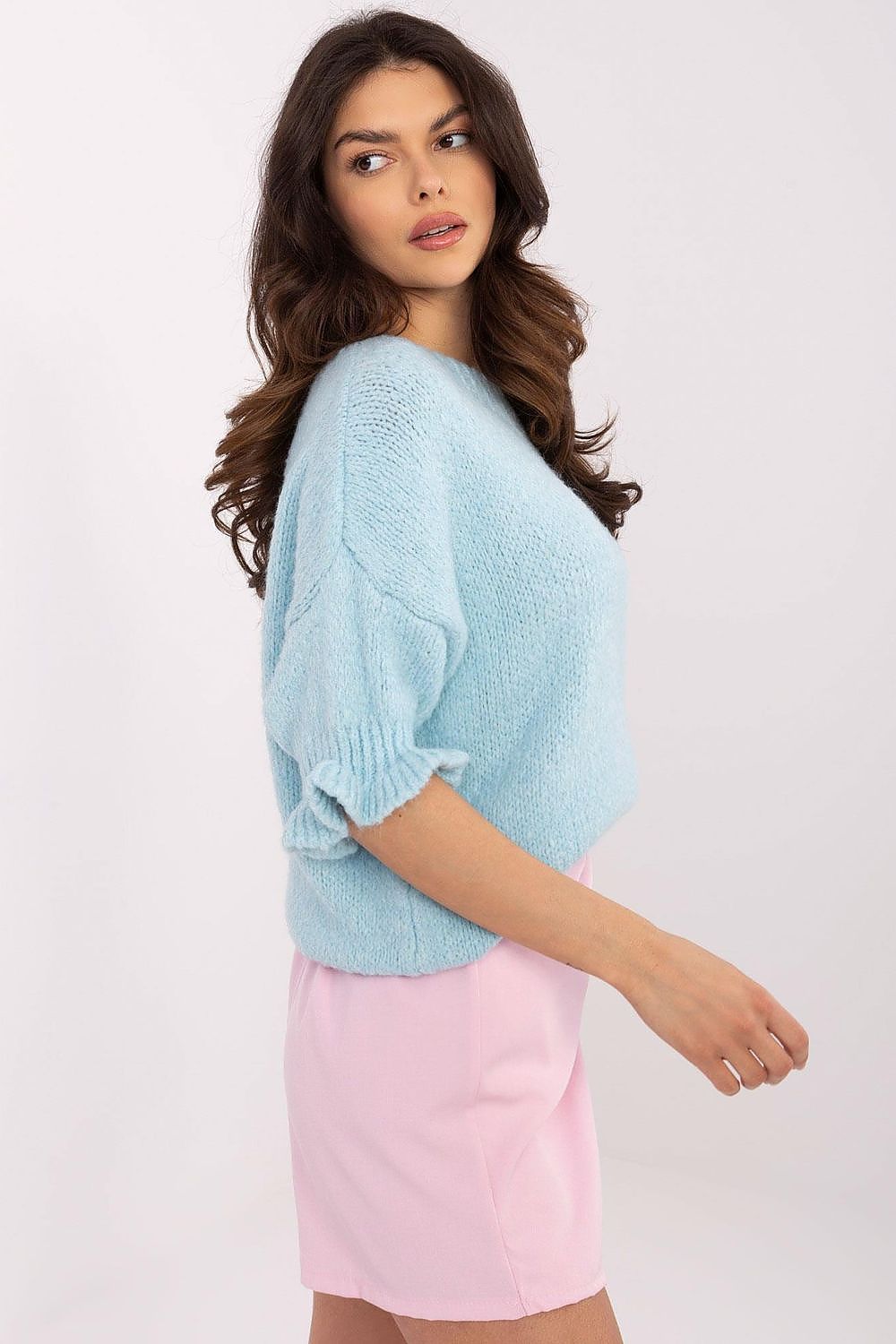   Sweter Damski Model MI-SW-2913.99 Light Blue - Italy Moda 