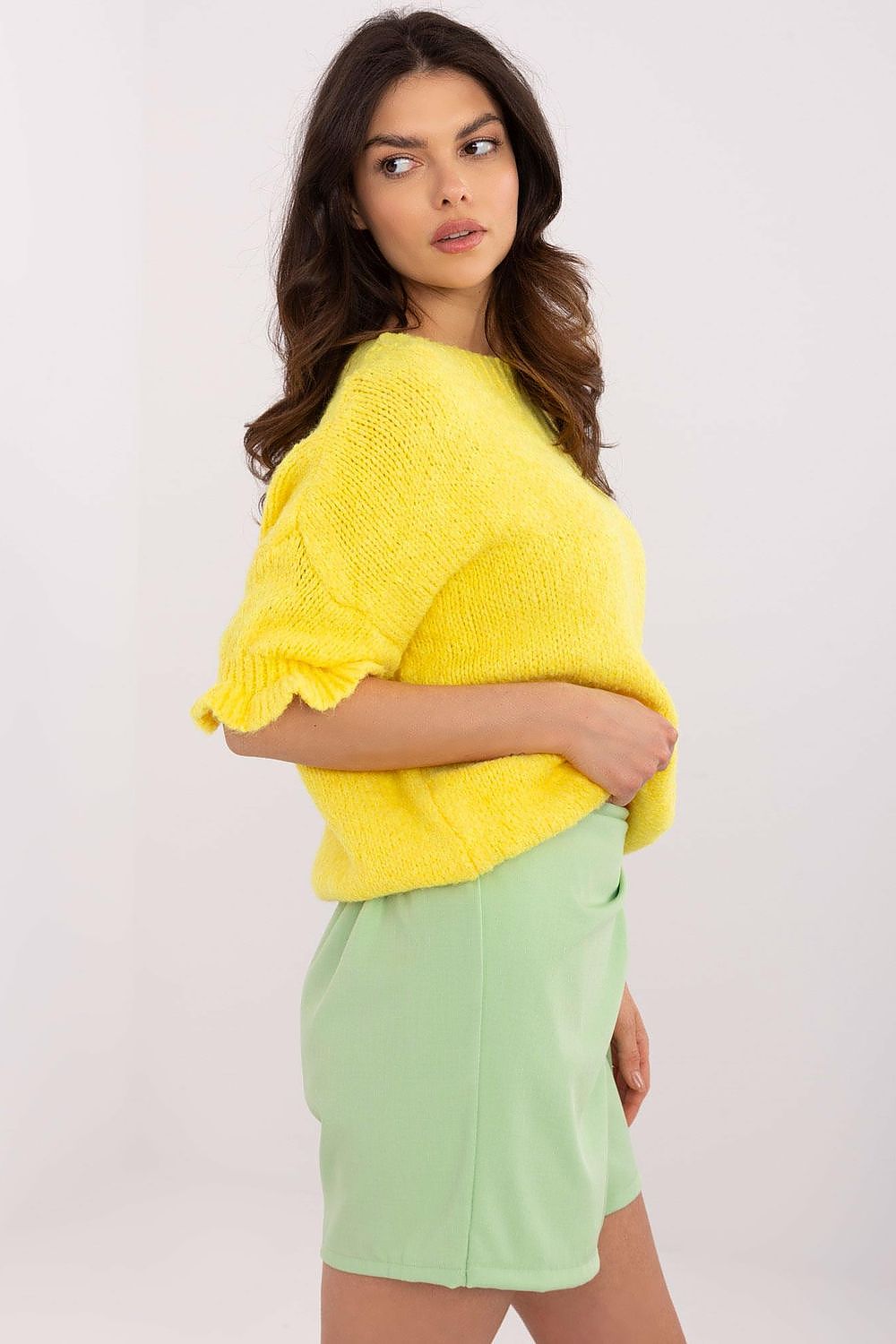   Sweter Damski Model MI-SW-2913.99 Yellow - Italy Moda 