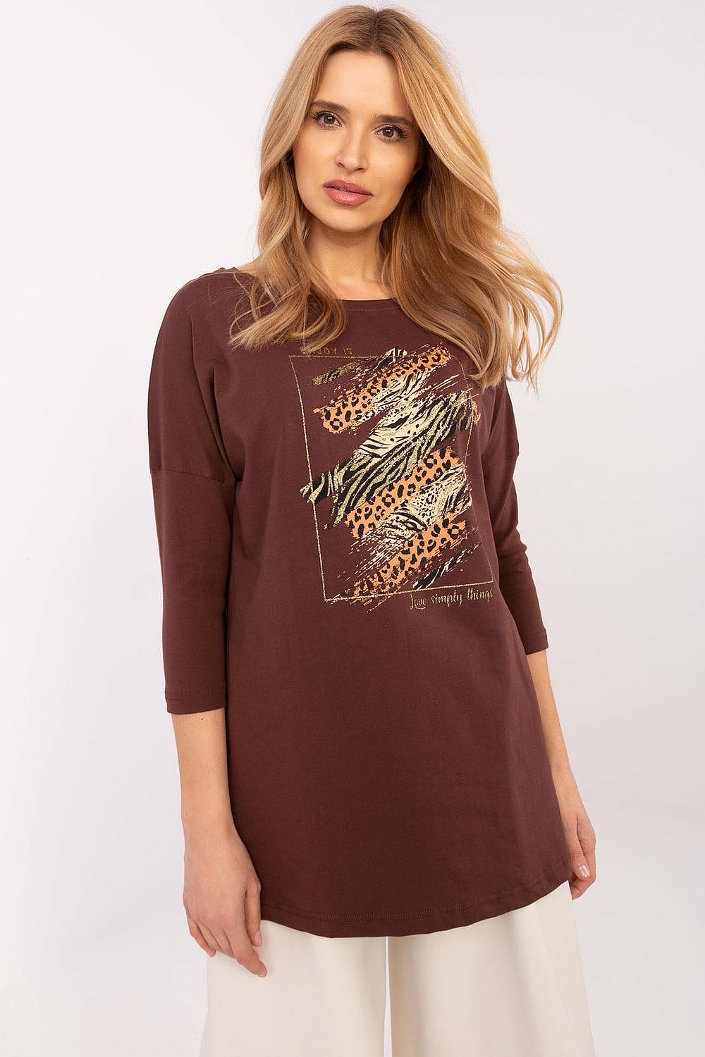   Bluzka Model CLM-BZ-0052.37 Brown - Factory Price 