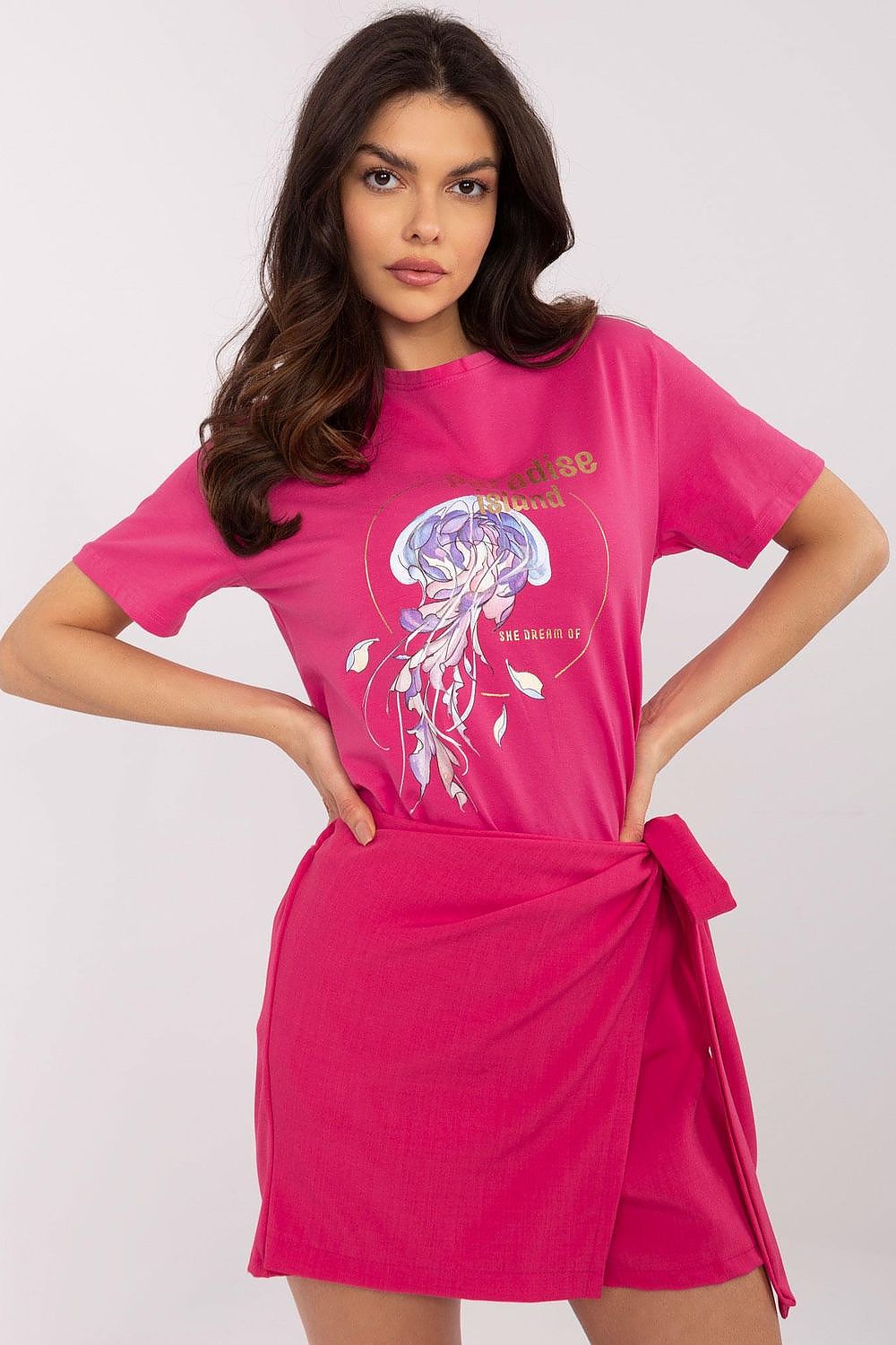   Tshirt Damski Model CLM-BZ-0020.75 Fuksja - Factory Price 