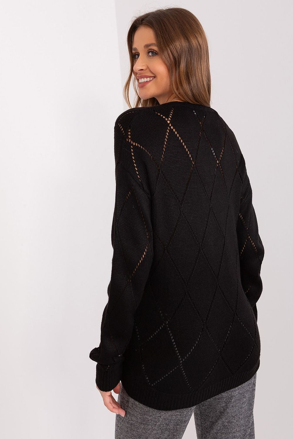  Sweter Damski Model LC-SW-A10-1.23X Black - Rue Paris 