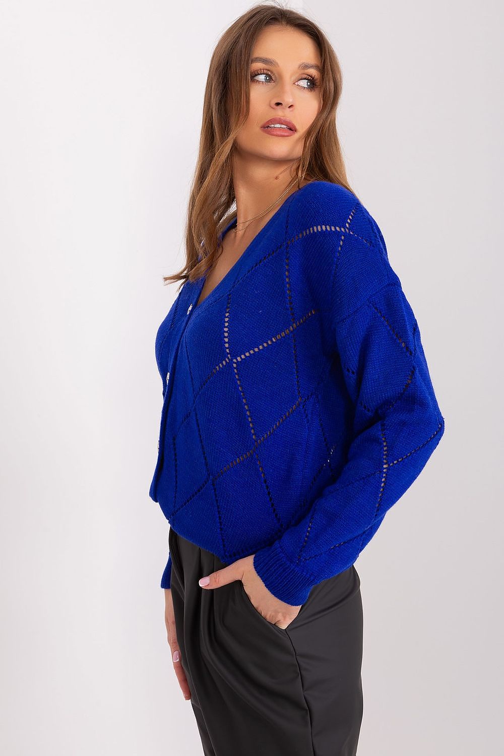  Sweter Damski Model LC-SW-A10-1.19P Cobalt - Rue Paris 
