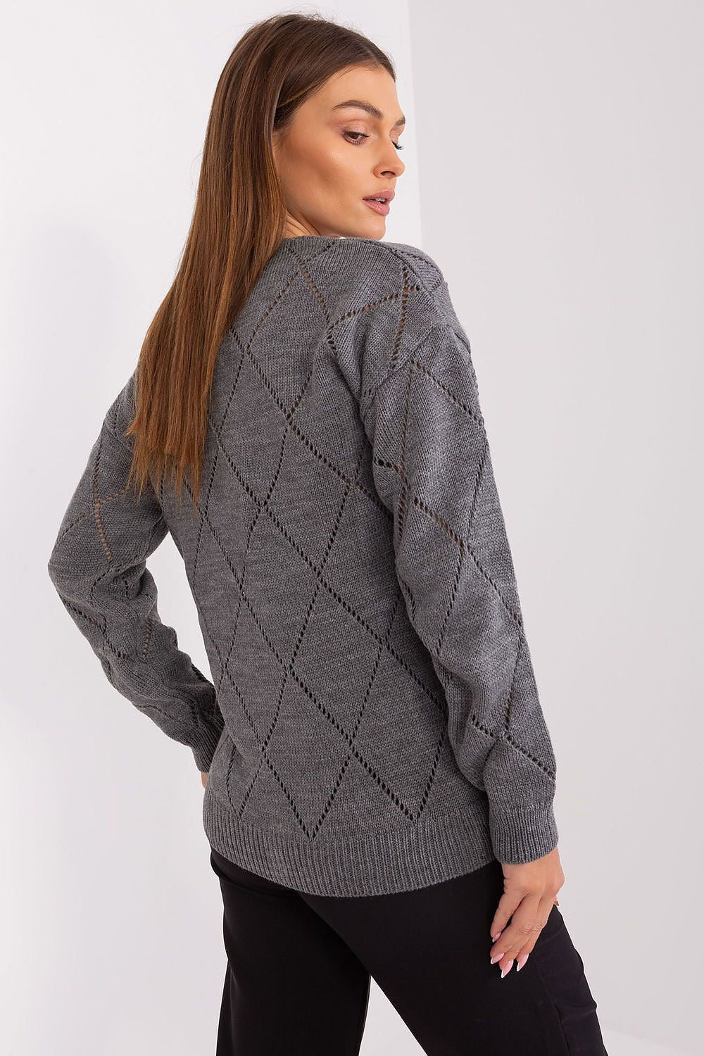  Sweter Damski Model LC-SW-A10-1.19P Dark Grey - Rue Paris 