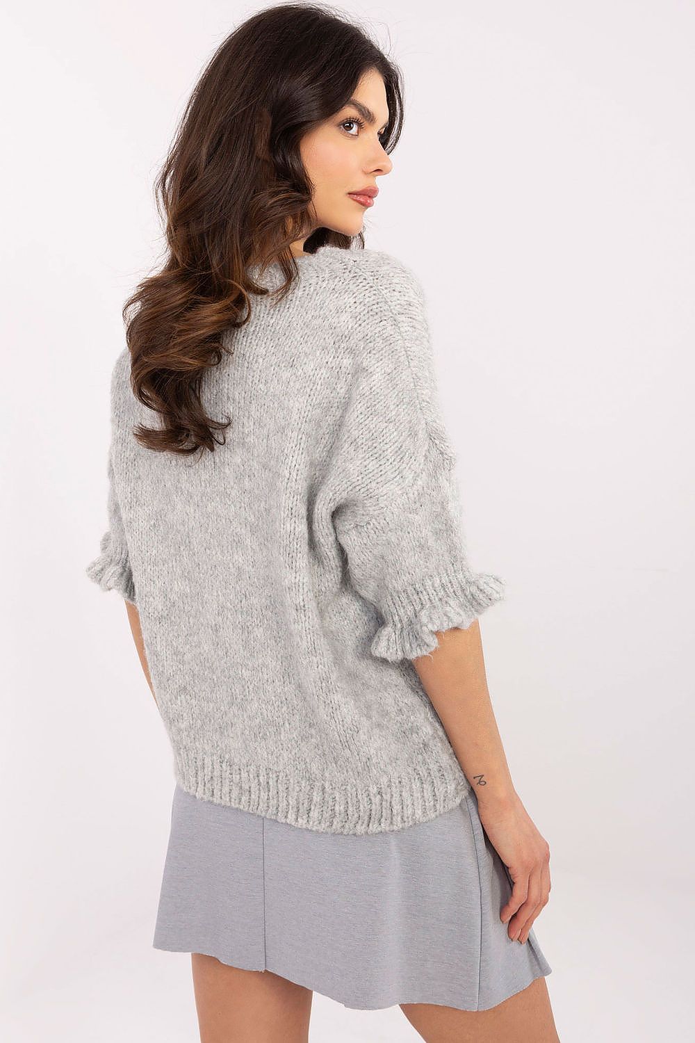   Sweter Damski Model MI-SW-2913.99 Grey - Italy Moda 