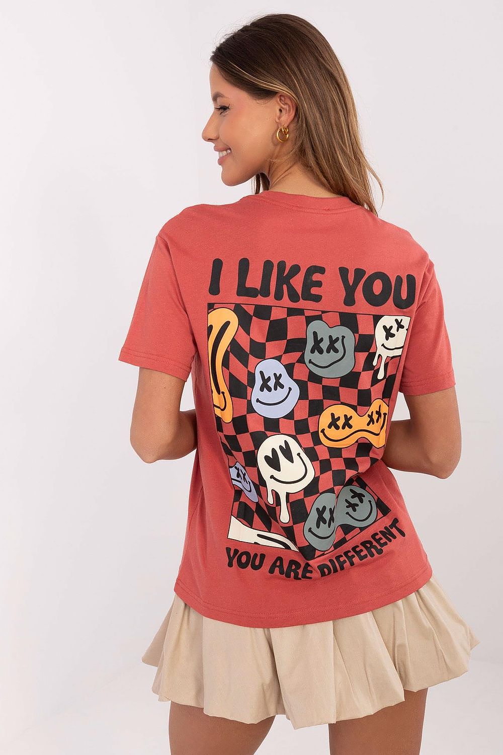   T-shirt Damski Model D12022AC02645E Coral - Sublevel 